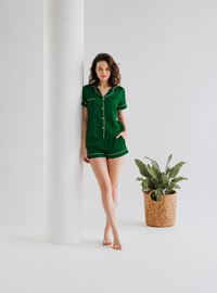 ELVY-0046 | BUTTON DOWN SILK WITH SHORT