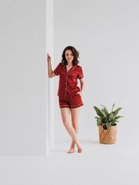 ELVY-0046 | BUTTON DOWN SILK WITH SHORT