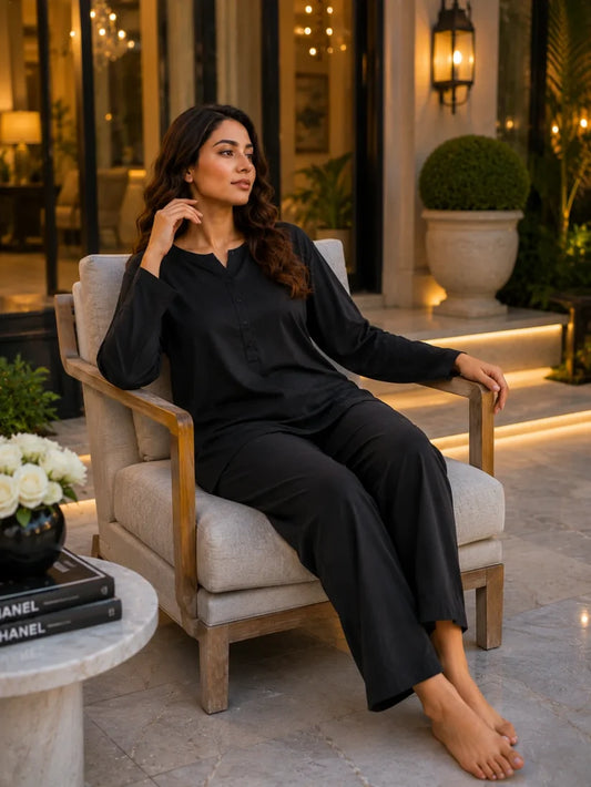 ELVY-002 Modest Plain Co Ord Set