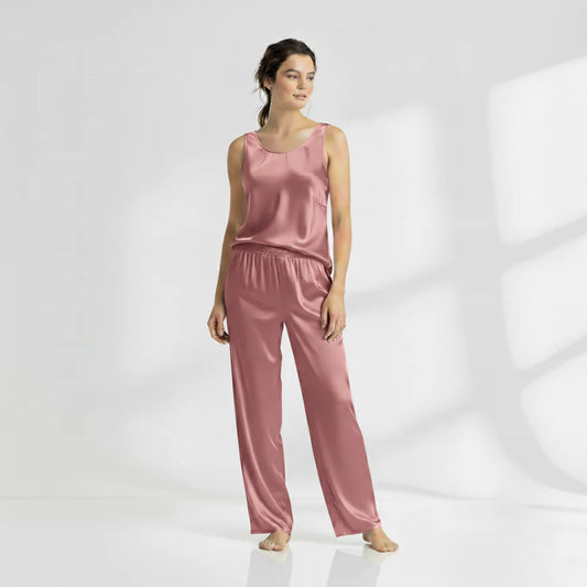 ELVY-0044 | SILK TOP & PAJAMA SET